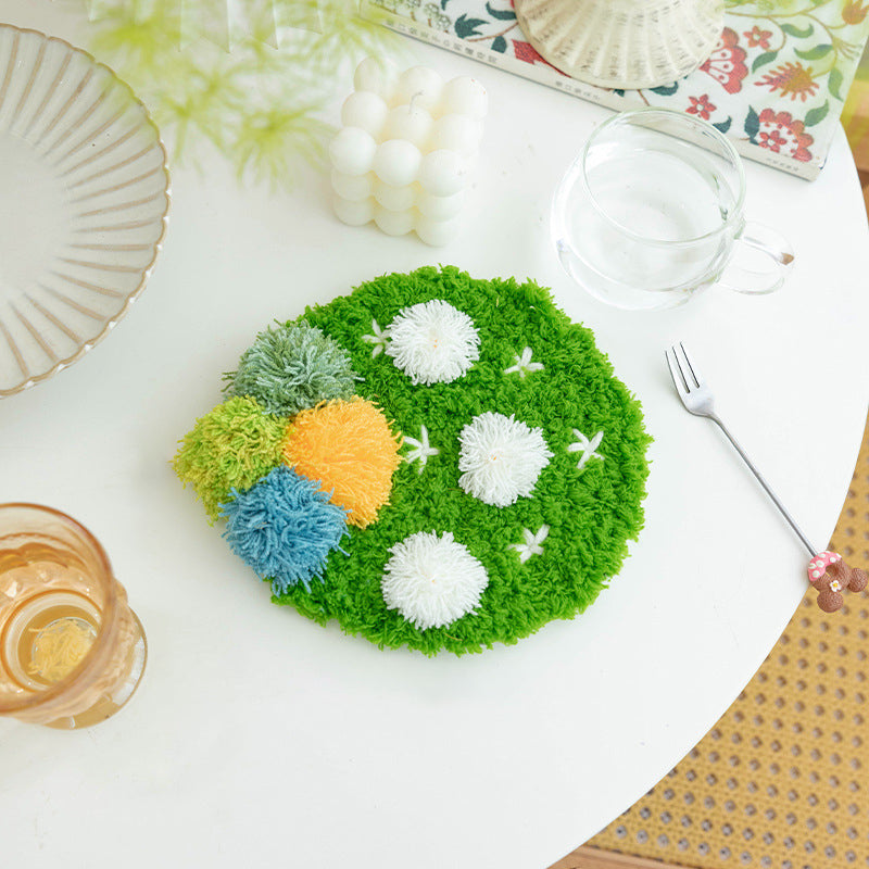 Handmade Moss Rug & Coasters Tufting Coaster Handmade Material Pack Kit