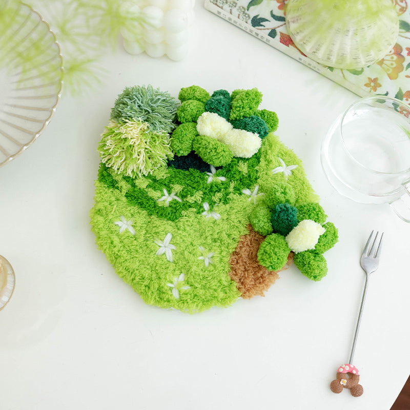 Handmade Moss Rug & Coasters Tufting Coaster Handmade Material Pack Kit