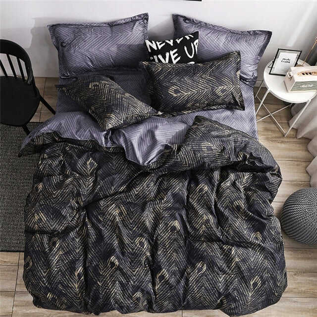 Classical Double-Sided Bed Sheet 3 pcs Quilt Cover Set