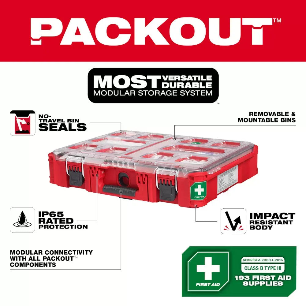 Milwaukee Pre-Sale 48-73-8430C 193PC Class B Type III PACKOUT First Aid Kit