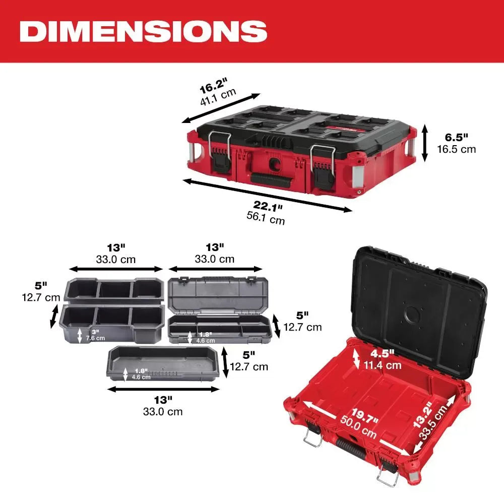Milwaukee Pre-Sale 48-22-84PKIT PACKOUT Heavy Duty Polymer Tool Box Combo Kit