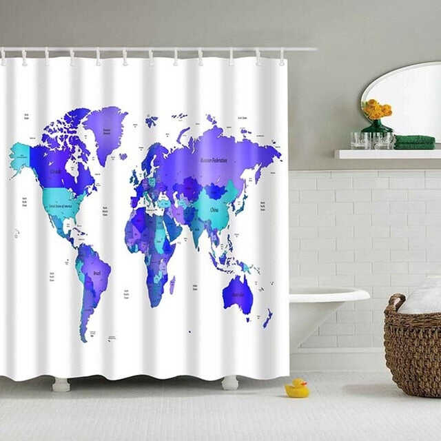 Different World Map Pattern Shower Curtains Printed Bathroom Curtains Shower Wall Hanging Map Curtain World Map Shower Curtains