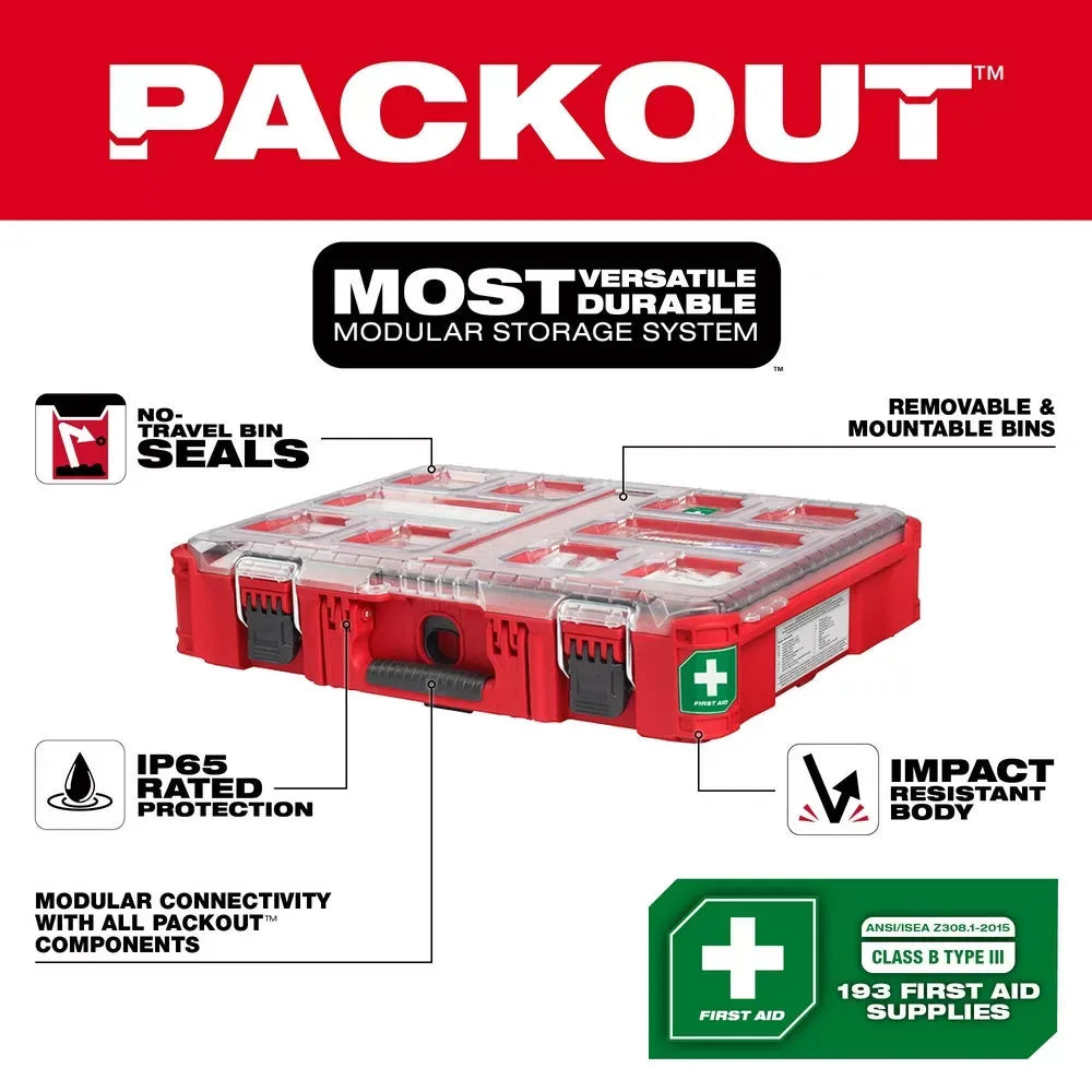 Milwaukee Pre-Sale 48-73-8430CB Class B Type 3 PACKOUT First Aid Kit w/ PACKOUT Organizer