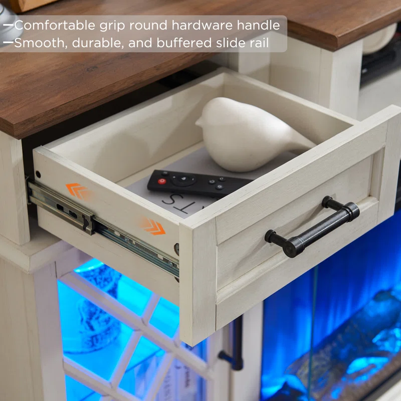 Gaobo Farmhouse Fireplace TV Stand