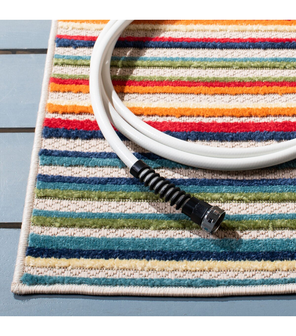 Safavieh Cabana CBN323 3' X 5' Ivory & Green Outdoor Rug