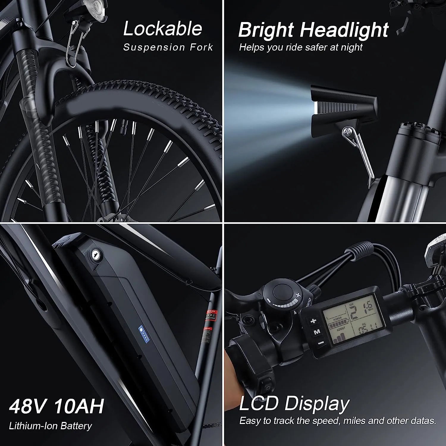 Electric Bike, Electric Bike for Adults 27.5'' E-Bikes with 500W Motor, 21.6MPH Mountain Bike with Lockable Suspension Fork, Removable Battery, Professional 21 Speed Gears Bicycle