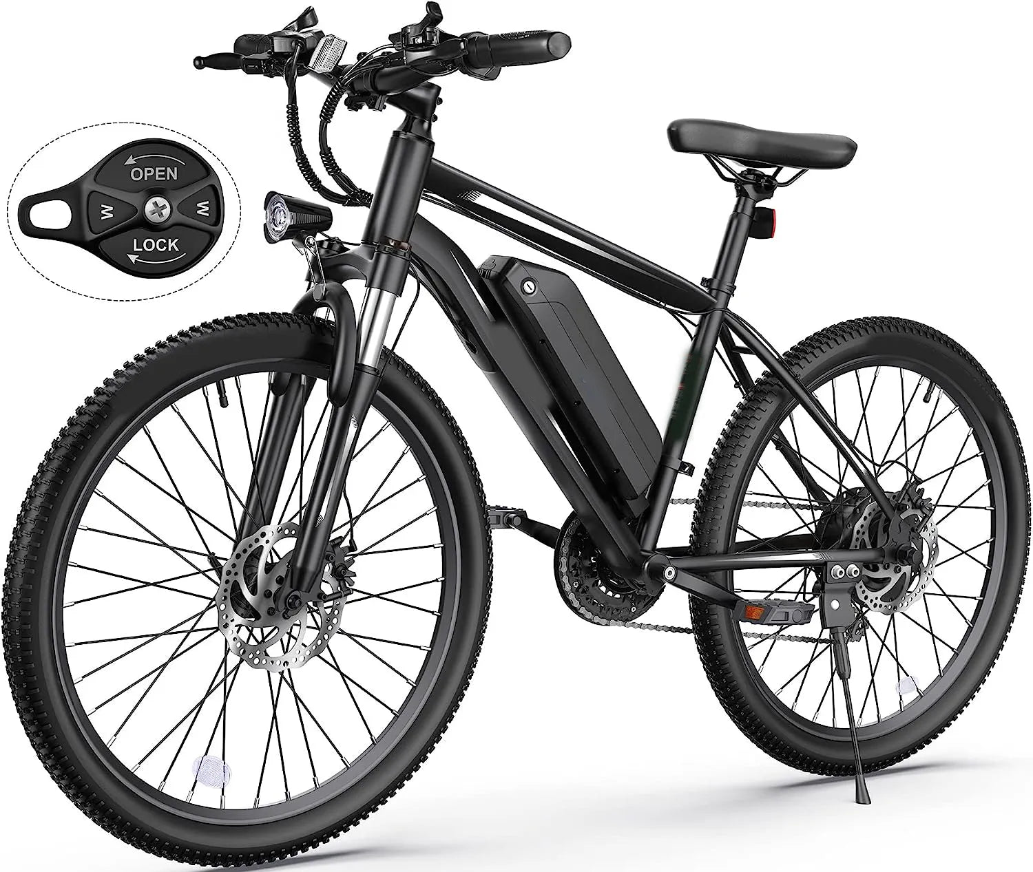 Electric Bike, Electric Bike for Adults 27.5'' E-Bikes with 500W Motor, 21.6MPH Mountain Bike with Lockable Suspension Fork, Removable Battery, Professional 21 Speed Gears Bicycle