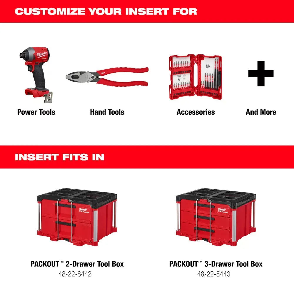 Milwaukee 48-22-8452 PACKOUT Drawer Tool Box Customizable Foam Insert