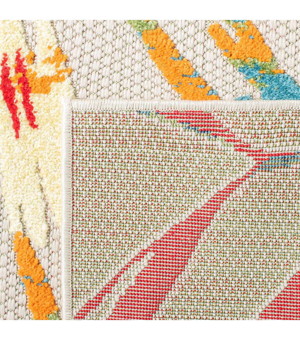 Safavieh Cabana CBN368 3' X 5' Ivory & Navy Outdoor Rug