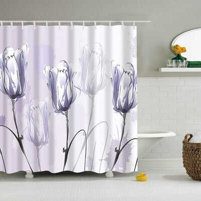 Natural Pattern Pineapple/ Flower / Leaf Polyester Shower Curtains Washable High Quality Colorful curtains for bathroom shower