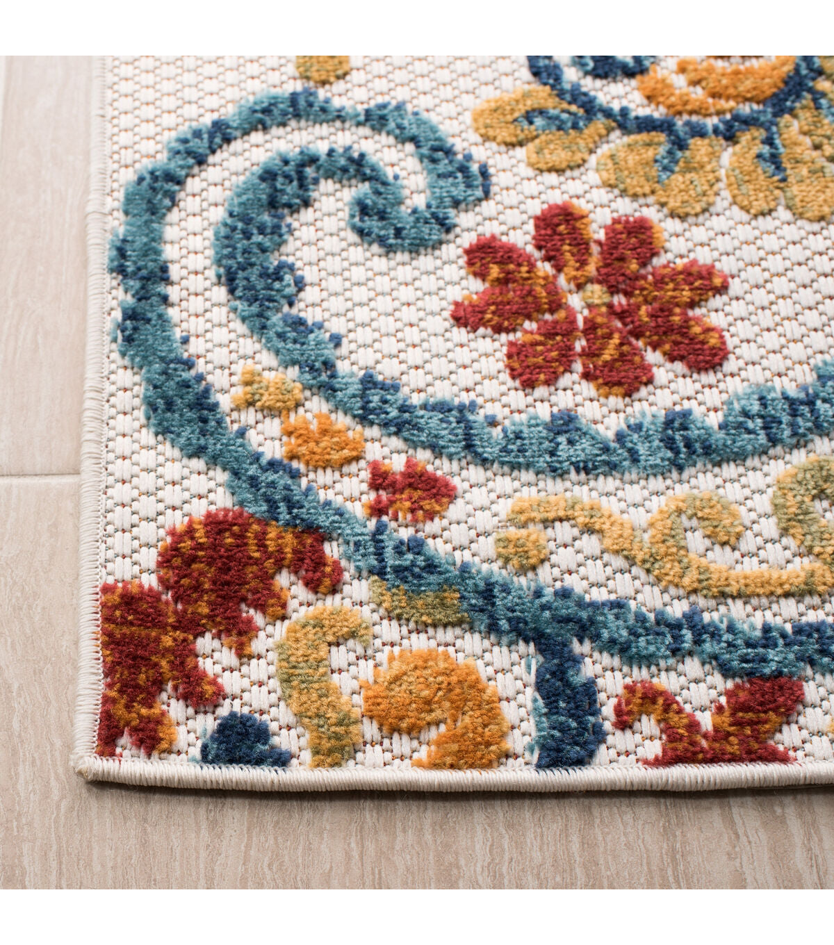 Safavieh Cabana CBN887 3' X 5' Cream & Navy Outdoor Rug