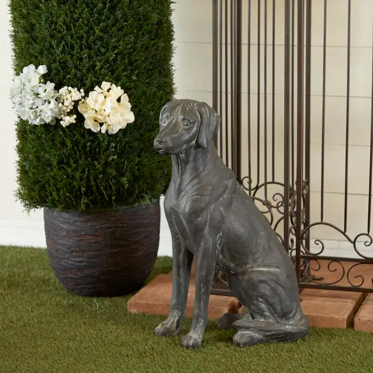 A charming Labrador dog garden sculpture