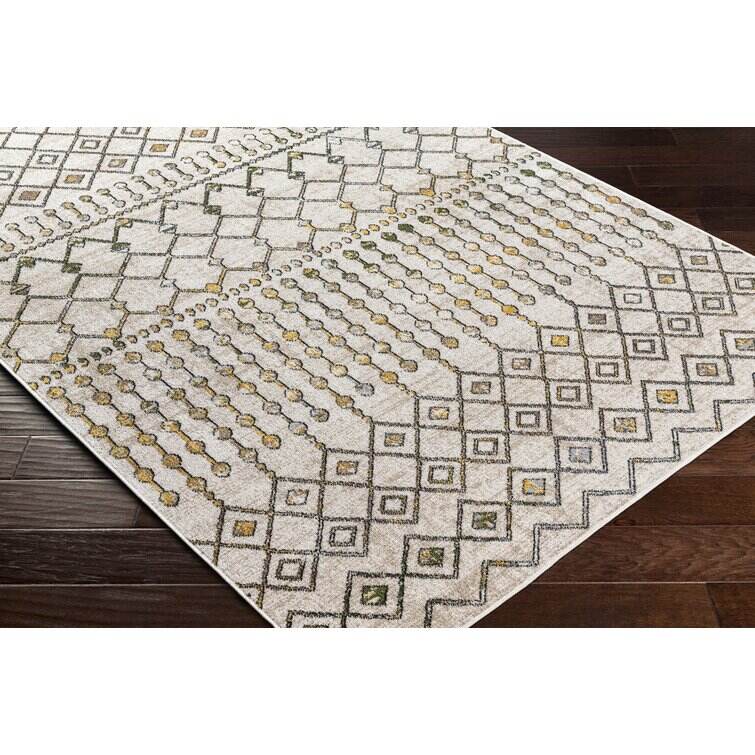 Lyles Machine Washable Moroccan Ink Blue/Gray Area Rug