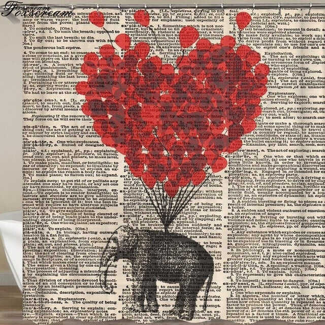 New High Quality Elephant Printing Shower Curtain 3D Polyester Fabric Waterproof Mildewproof Bathroom Curtain