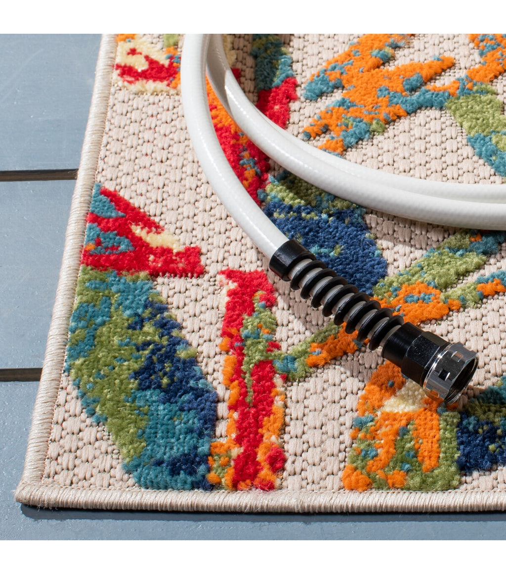 Safavieh Cabana CBN368 3' X 5' Ivory & Navy Outdoor Rug