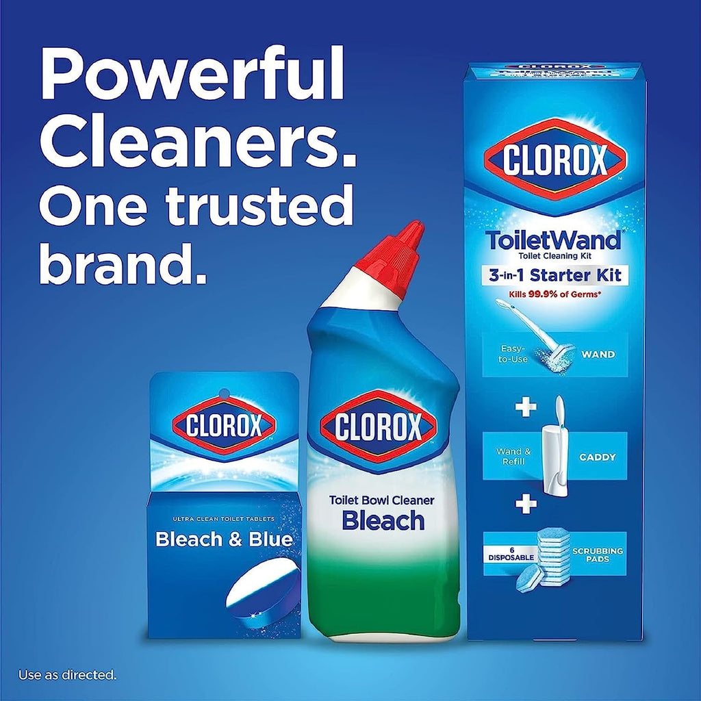 Toilet Wand Disinfecting Refills, Toilet and Bathroom Cleaning, Toilet Brush Heads, Disposable Wand Heads, Rainforest Rush, 30 Count