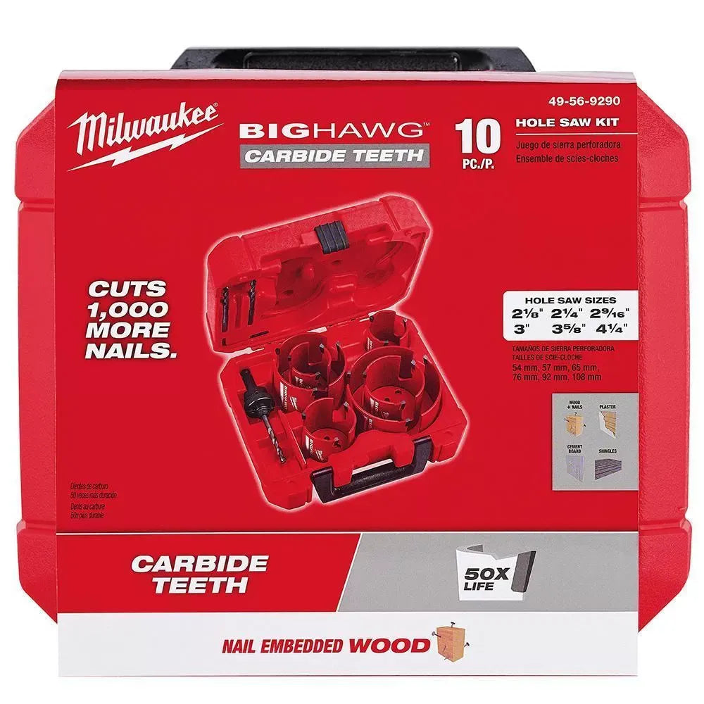 Milwaukee 48-22-8440G PACKOUT Crate w/ 10 PC Big Hawg Hole Carbide Saw Kit