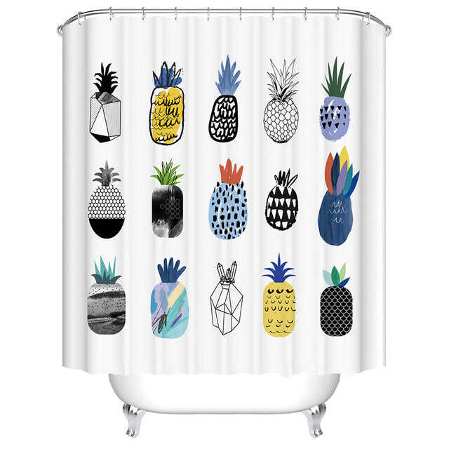 Urijk 1PC Flower Waterproof Shower Curtains for Bath Fabric Liner Solid Bathroom Curtains Shower Curtains With 12 Hooks