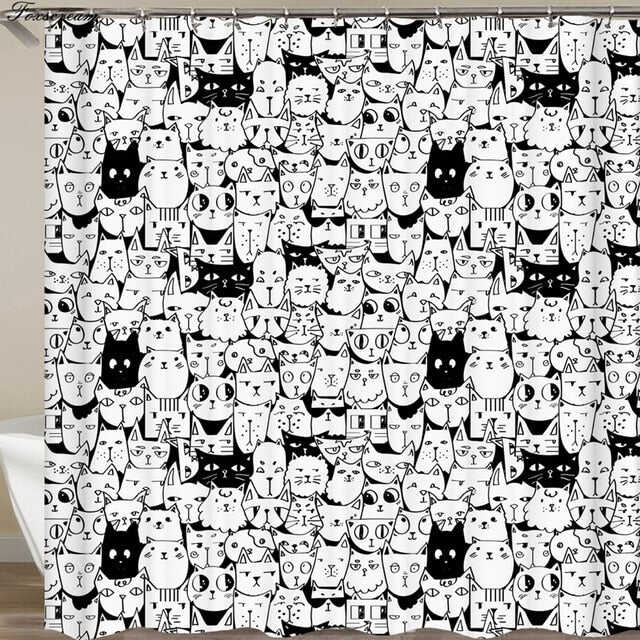 3d shower curtains black bathroom shower curtain fabric funny curtain waterproof bath curtain cortinas de bano