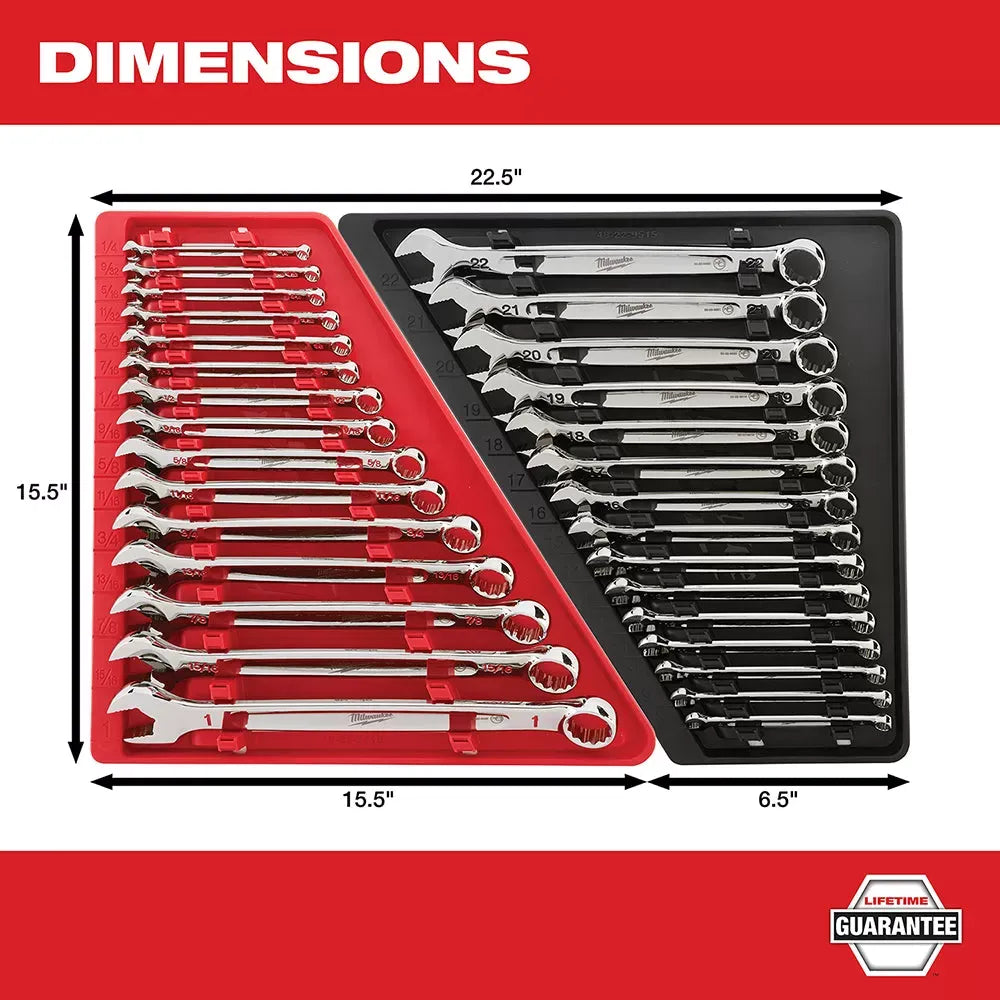 Milwaukee Pre-Sale 48-22-9415P Open-End Combination Wrench SAE / Metric Set - 30 PC