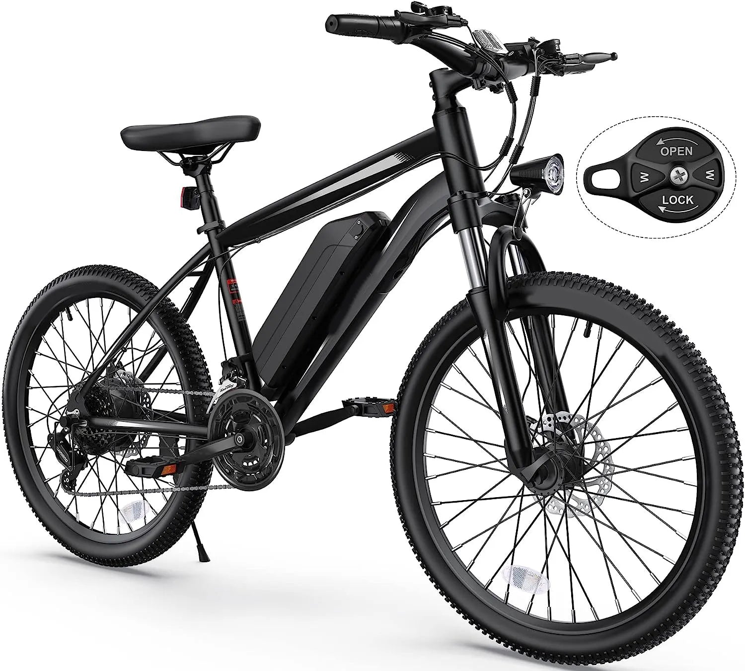 Electric Bike, Electric Bike for Adults 26'' Ebike with 350W Motor, 19.8MPH Electric Mountain Bike with Lockable Suspension Fork, Removable 36V/10.4Ah Battery, Professional 21 Speed Gears
