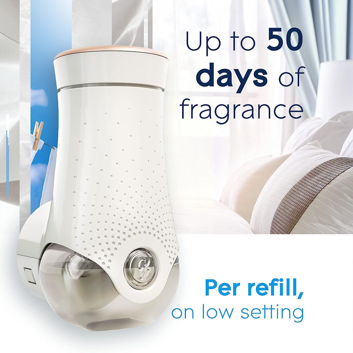 Refills Air Freshener, Scented and Essential Oils for Home and Bathroom, Clean Linen, 3.35 Fl Oz, 5 Count