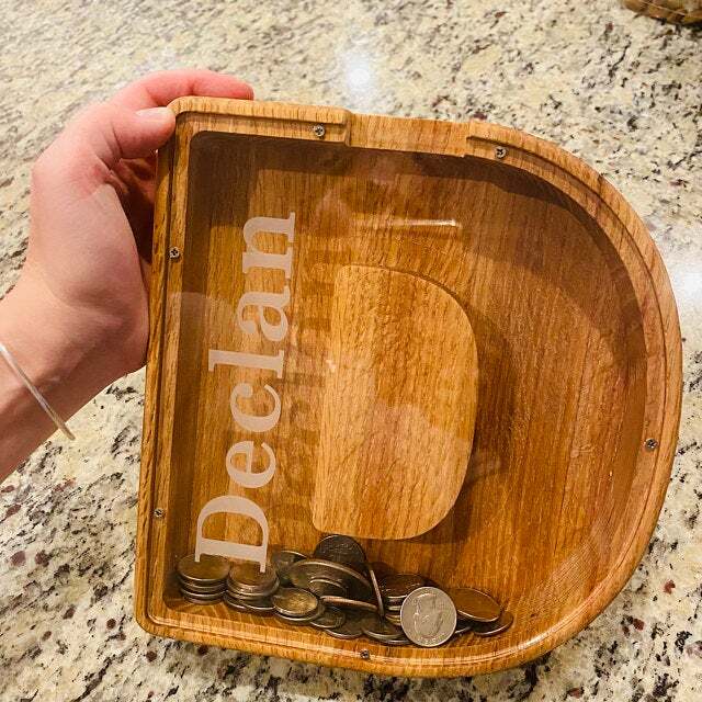 🎄Christmas fire sale💞Personalized Boy/Girl Piggy Bank - Wood Gift For Kids🎁