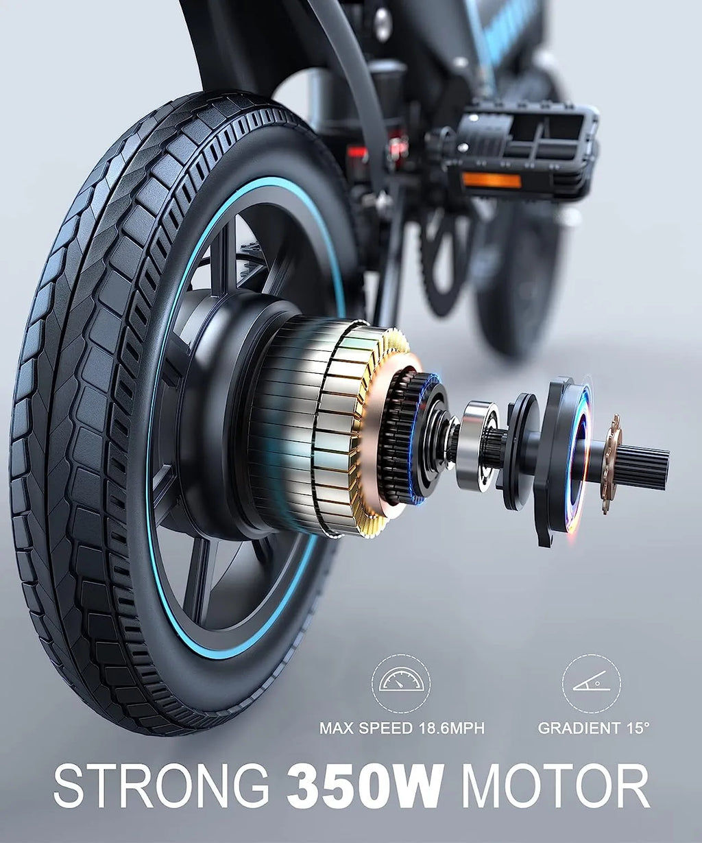 Electric Bike, Electric Bicycle with 18.5mph Electric Bikes for Adults Teens E Bike with Pedals, 14