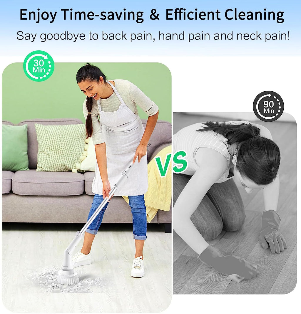 Electric Spin Scrubber, Cordless Shower Cleaning Brush, Power Scrubber Electric Cleaning Brush for Bathroom, Toilet Bowl, Tile Floors and Tub, Cleaning Tool Kits Handheld Household Cleaner Supplier