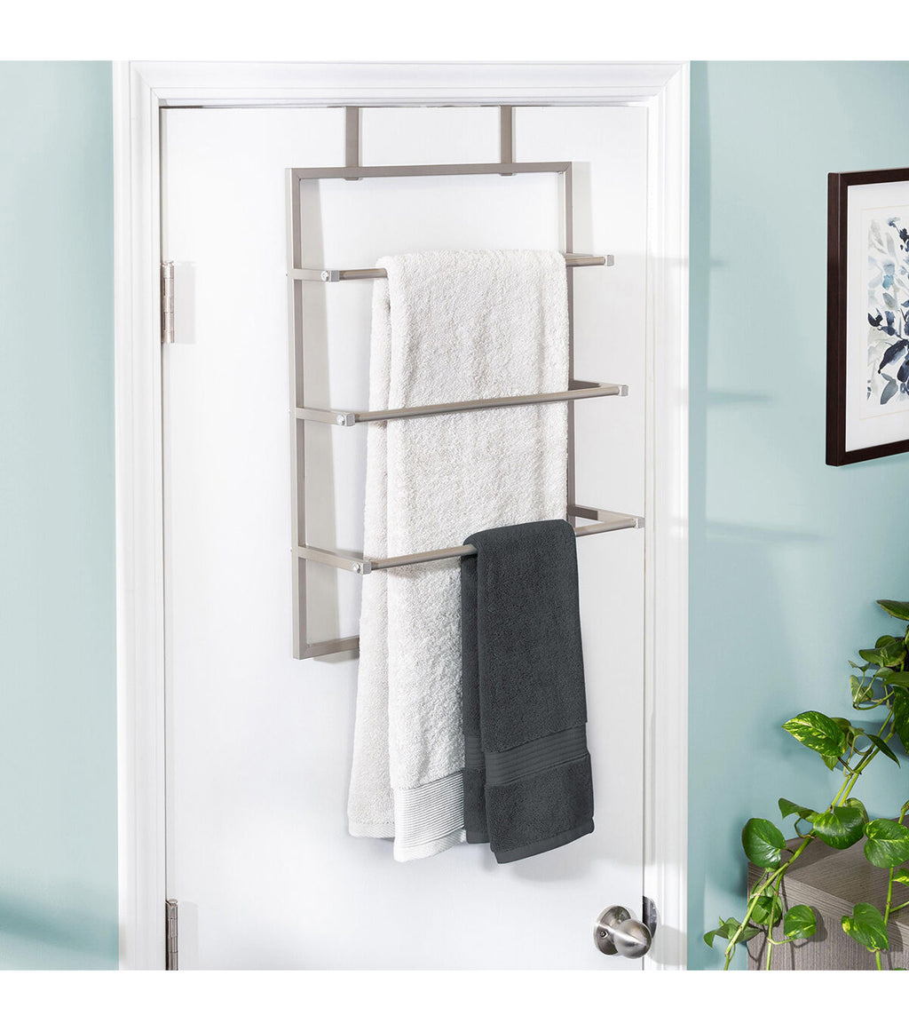 Honey Can Do 26" Steel 3 Tier Over the Door Bathroom Towel Rack