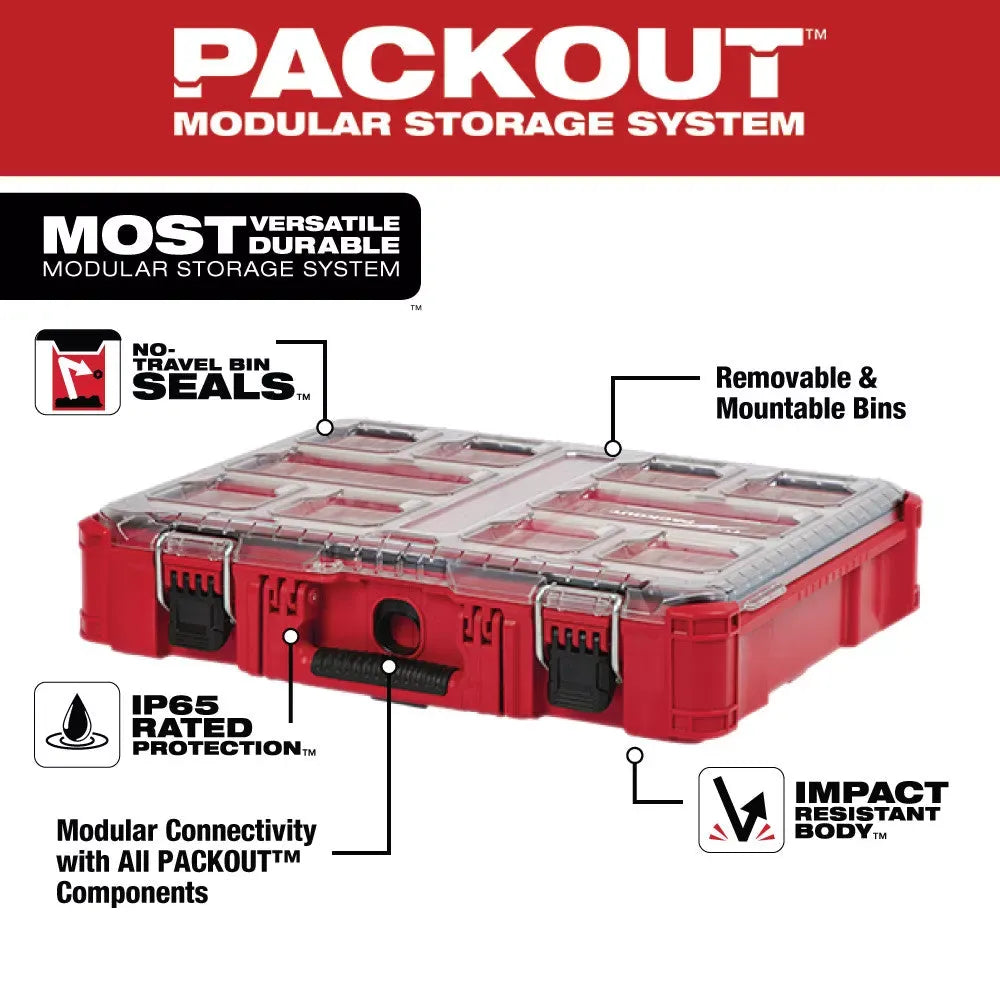 Milwaukee 48-22-8430 10-Bin Impact Resistant Polymer Packout Organizer