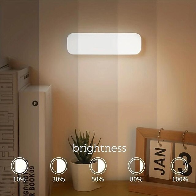 Wireless LED Mini Reading Light Wall-Mounted Reading Light Stick On Bunk Bed Lamp Dimmable Lights Magnetic Mounted Under Cabinet Lighting Rechargeable Battery Operated For Car Bedroom Nursery Bathroom