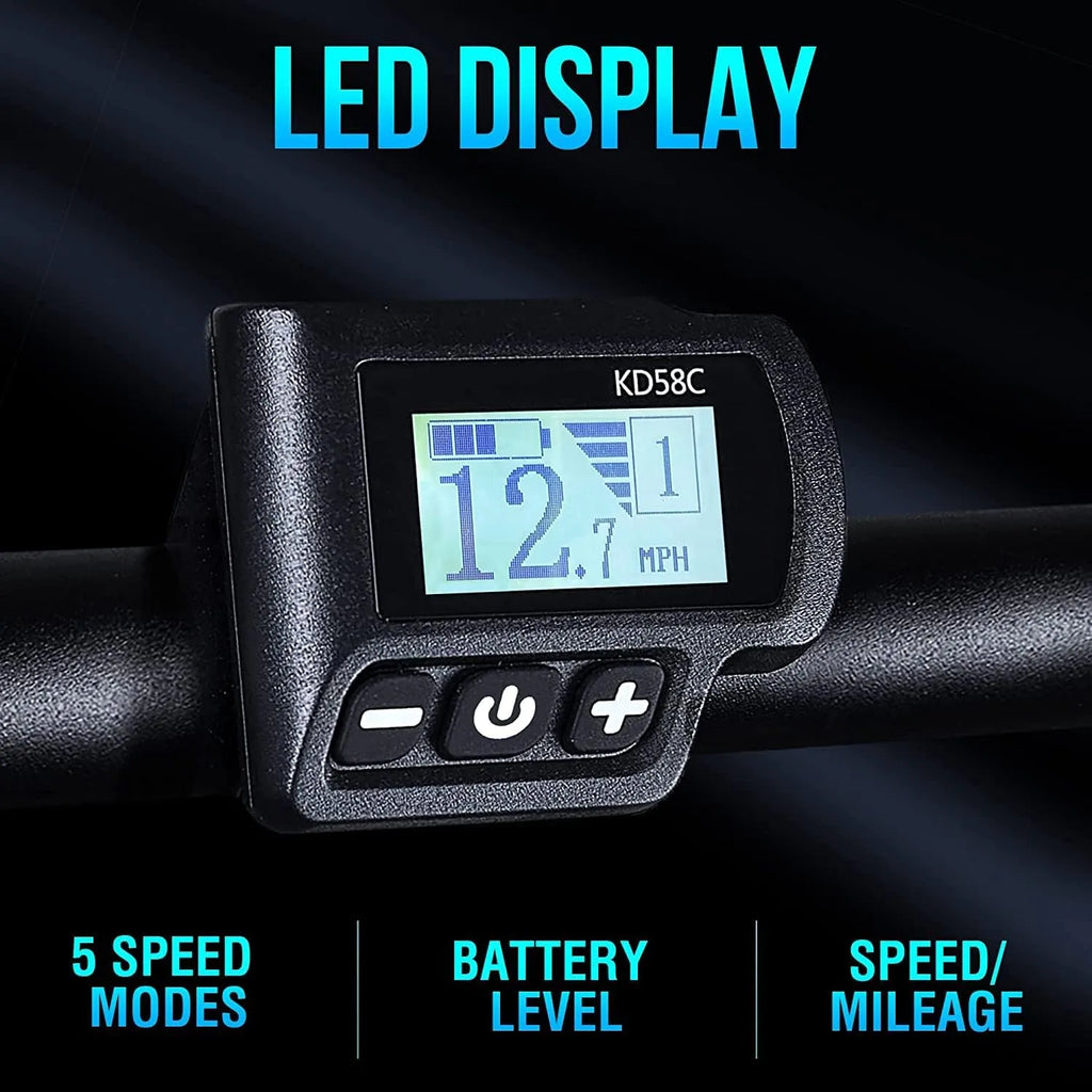 Electric Bike for Adults, 2X Faster Charge, 350W BAFANG Motor, 36V 10.4AH Removable Battery, 20MPH 26'' Mountain Ebike, Shimano 21 Speed, Suspension Fork, LED Display