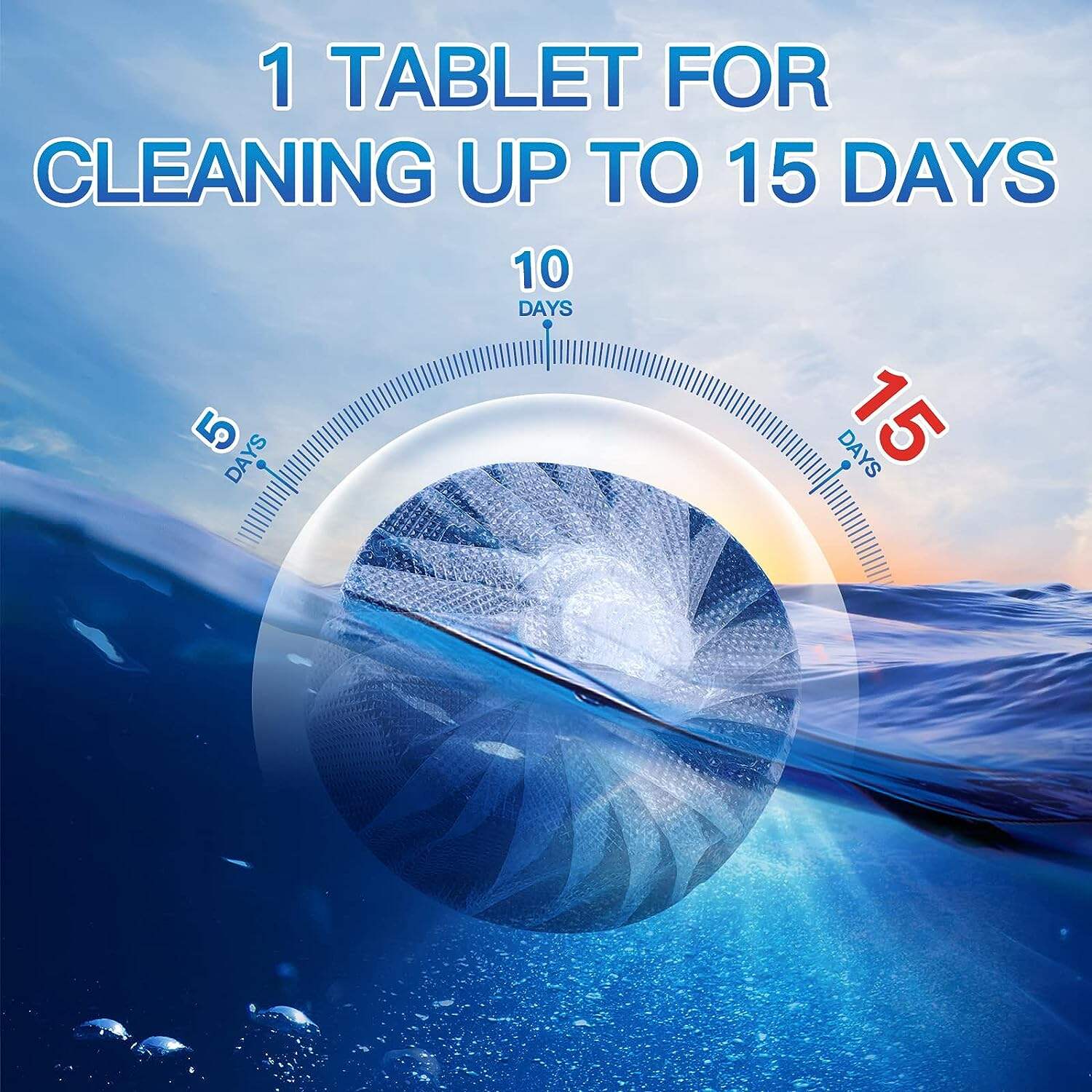 Vacplus Automatic Toilet Bowl Cleaner Tablets, Bathroom Toilet Tank Cleaner (12 PACK), VA-T165