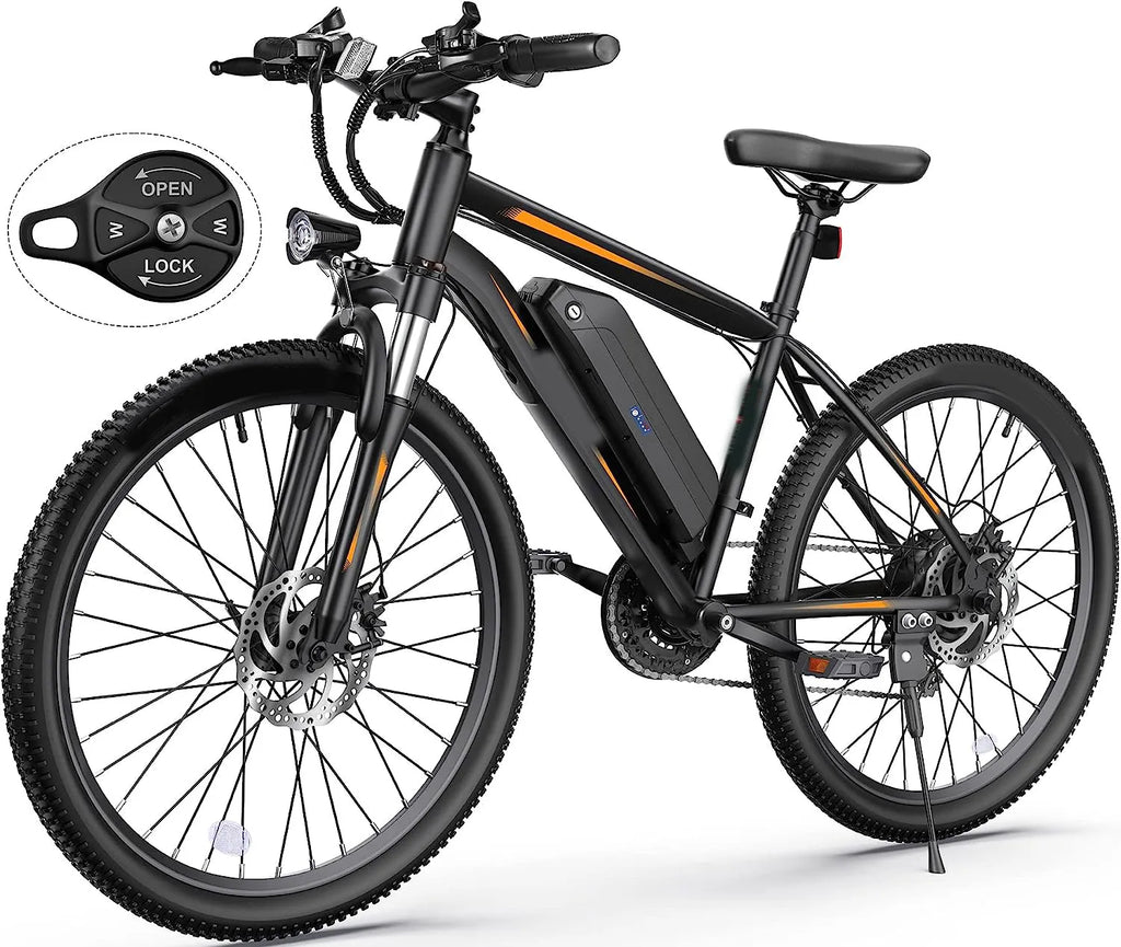 Electric Bike, Electric Bike for Adults 27.5'' E-Bikes with 500W Motor, 21.6MPH Mountain Bike with Lockable Suspension Fork, Removable Battery, Professional 21 Speed Gears Bicycle