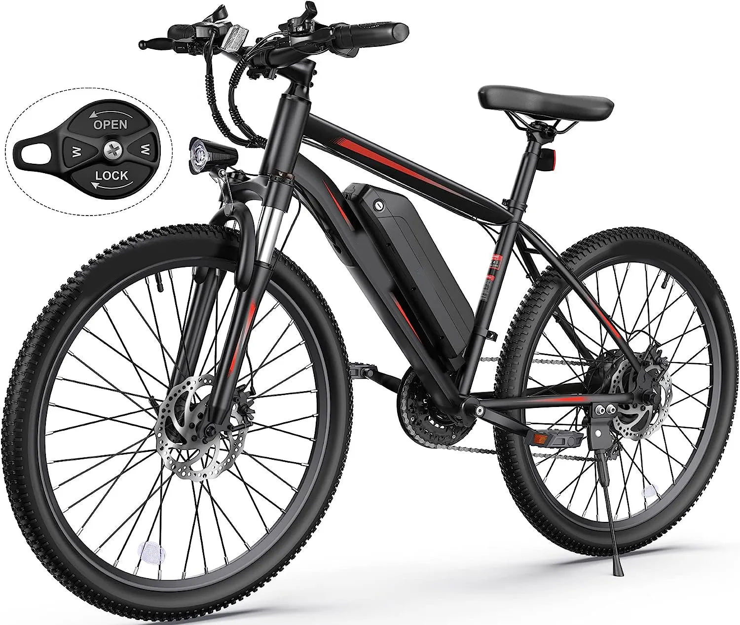 Electric Bike, Electric Bike for Adults 27.5'' E-Bikes with 500W Motor, 21.6MPH Mountain Bike with Lockable Suspension Fork, Removable Battery, Professional 21 Speed Gears Bicycle