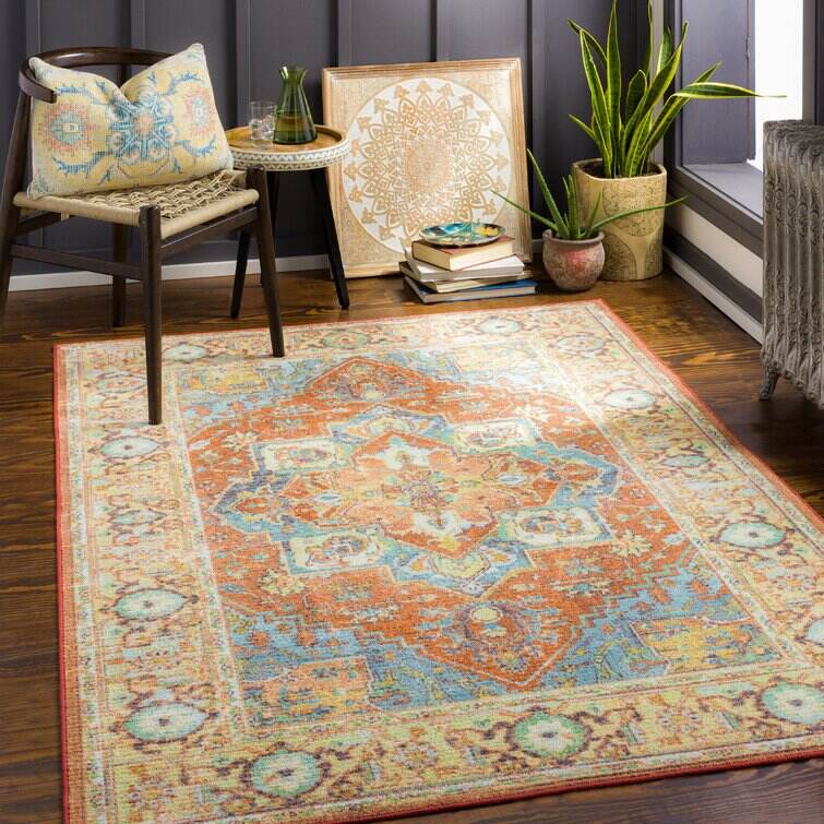 Emmie Performance Orange/Blue Rug