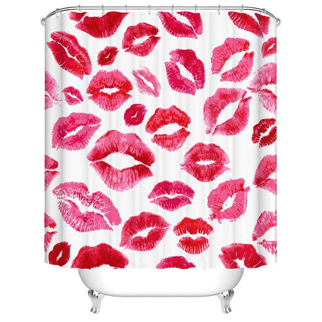 Urijk 1PC Flower Waterproof Shower Curtains for Bath Fabric Liner Solid Bathroom Curtains Shower Curtains With 12 Hooks