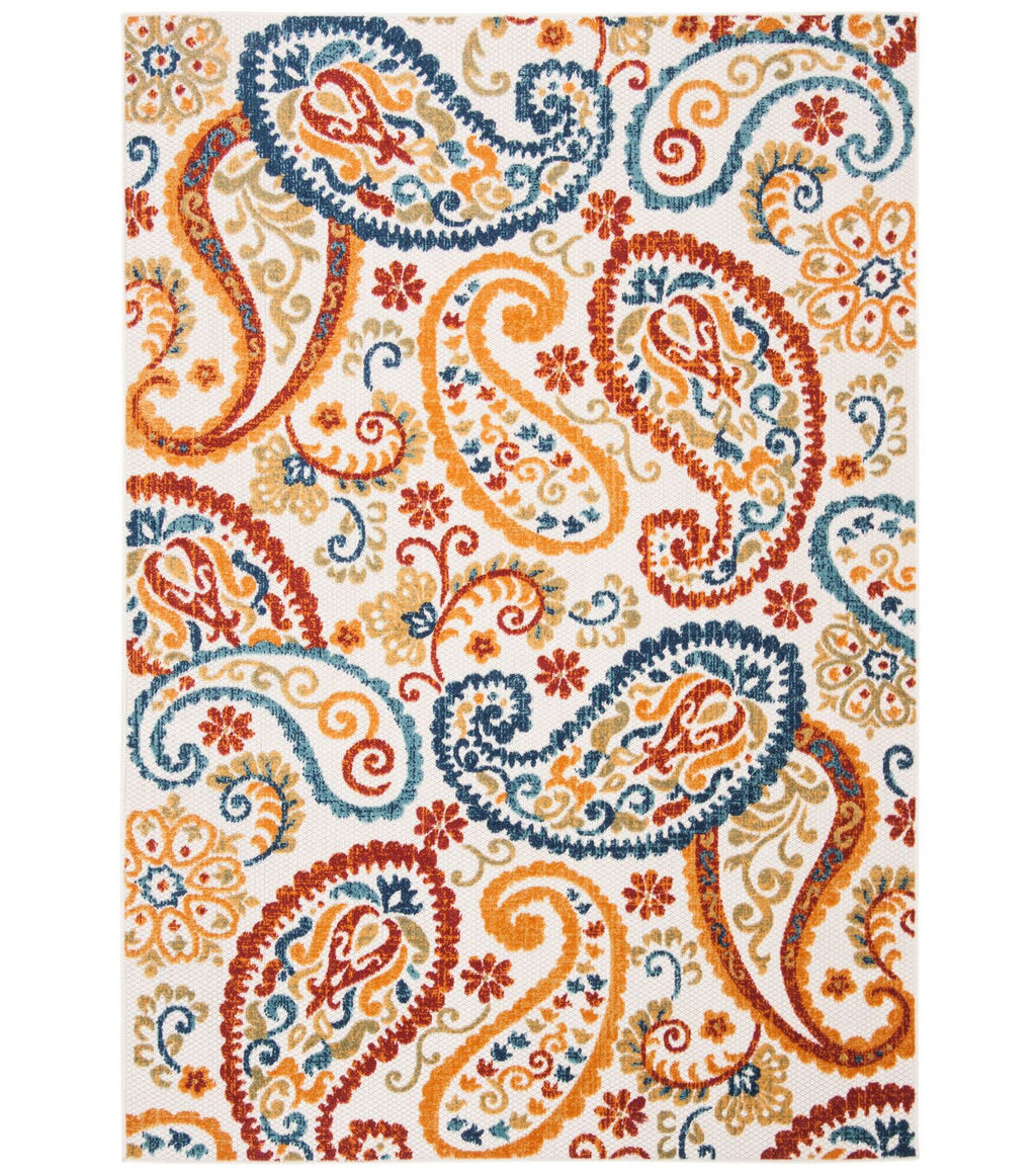 Safavieh Cabana CBN887 3' X 5' Cream & Navy Outdoor Rug