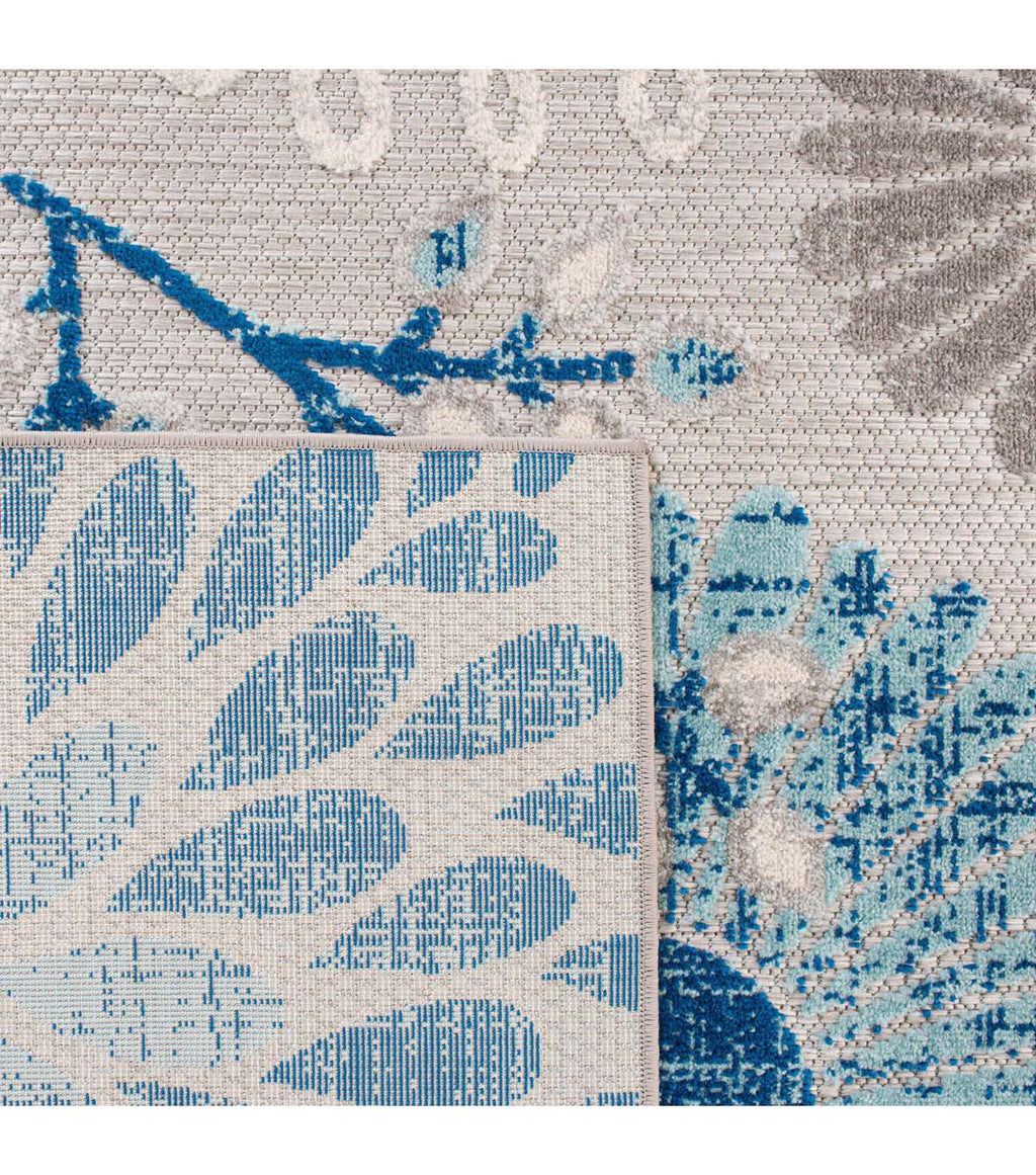 Safavieh Cabana CBN832 3' X 5' Gray & Blue Outdoor Rug