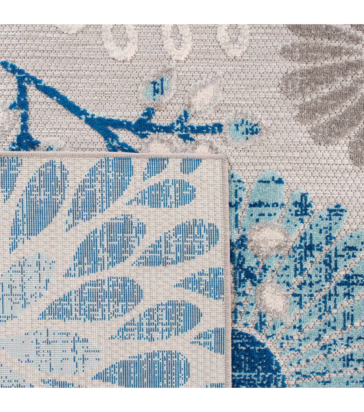 Safavieh Cabana CBN832 3' X 5' Gray & Blue Outdoor Rug