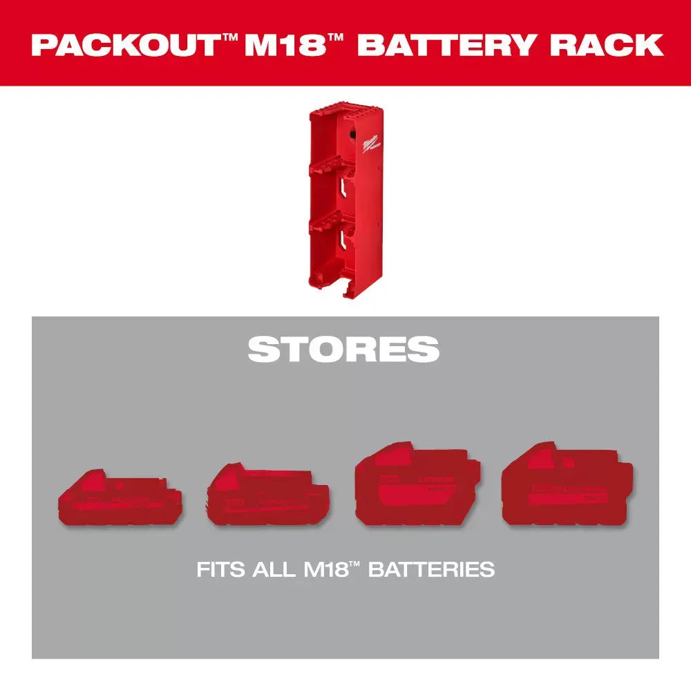 Milwaukee 48-22-8339 M18 PACKOUT Durable Battery Holder Storage System