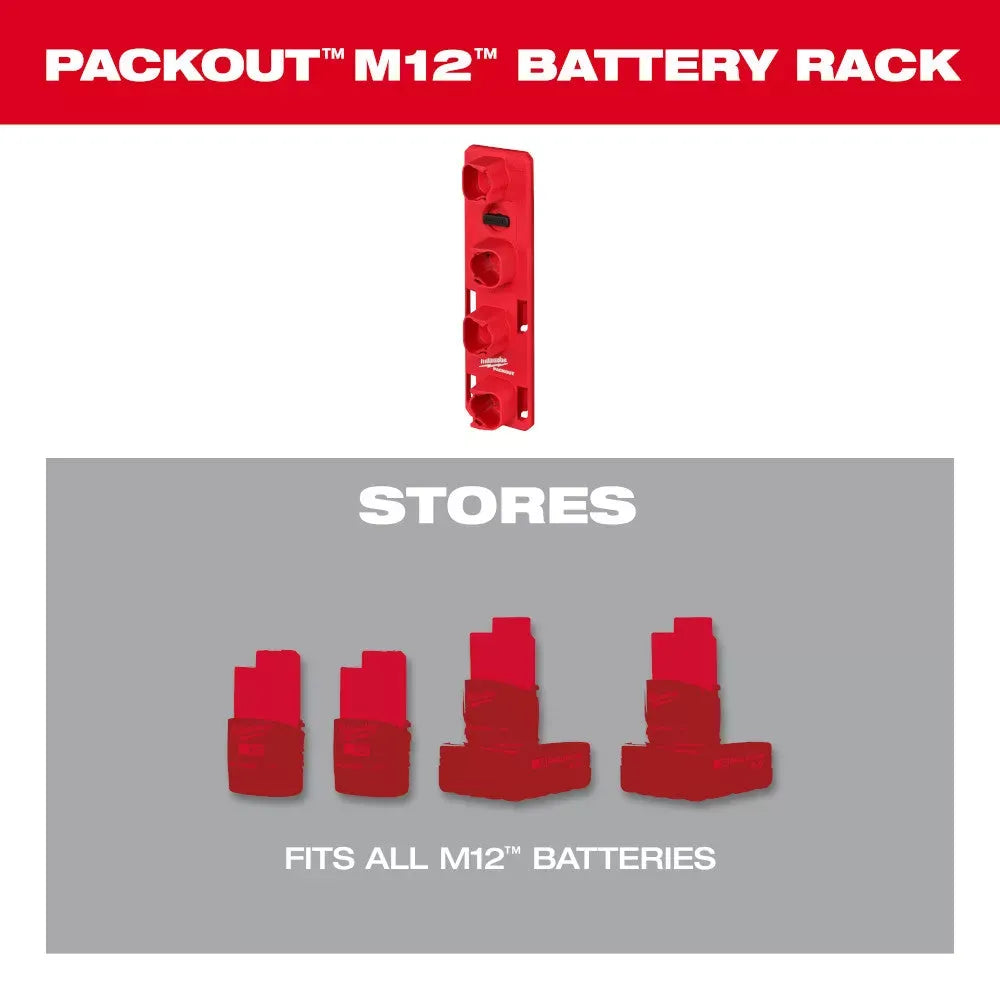 Milwaukee 48-22-8338 M12 PACKOUT Durable Battery Holder Storage System
