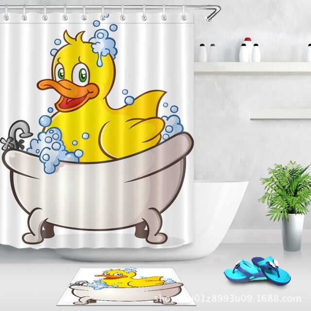 Dandelion Print Waterproof Shower Curtain Polyester Fabric Bath Curtain Home Bathroom Curtains with 12 Hooks Shower Curtains