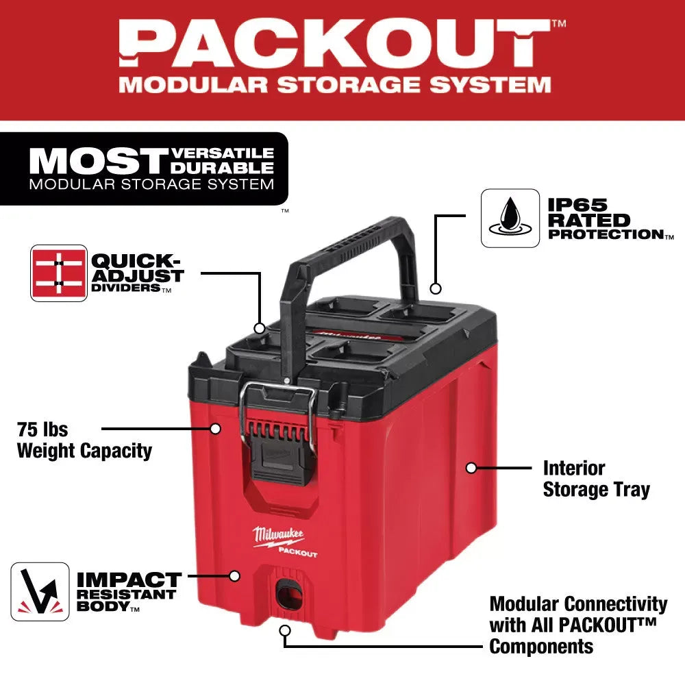 Milwaukee 48-22-8422 PACKOUT Heavy Duty Impact Resistant Compact Tool Box