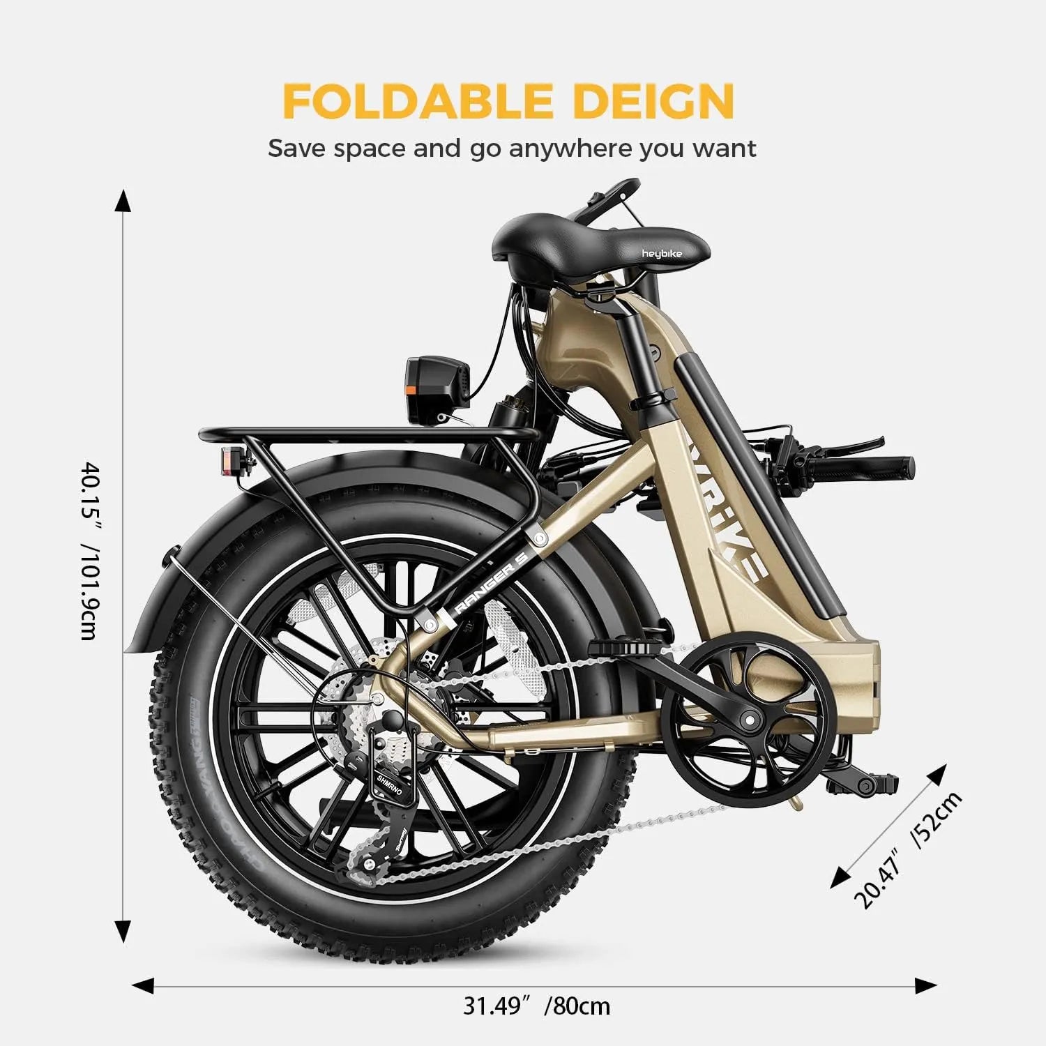 ✨Ranger S Electric Bike for Adults, Foldable 1400W Peak Motor Ebike, 20