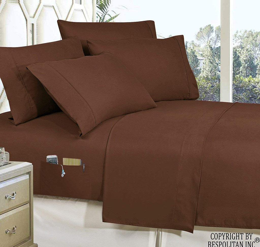 Bed-in-a-Bag Comforter 8 pcs Complete Set Silky Soft Double Sided Pockets