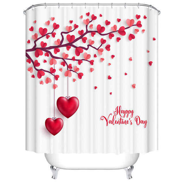 Urijk 1PC Flower Waterproof Shower Curtains for Bath Fabric Liner Solid Bathroom Curtains Shower Curtains With 12 Hooks
