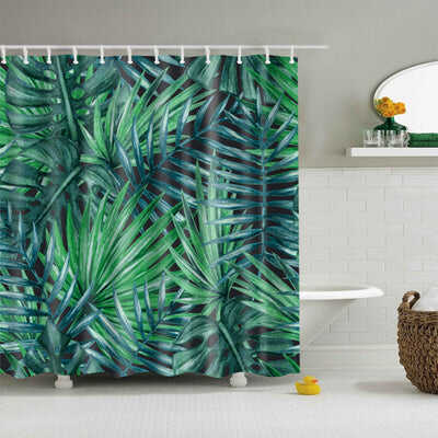 Natural Pattern Pineapple/ Flower / Leaf Polyester Shower Curtains Washable High Quality Colorful curtains for bathroom shower