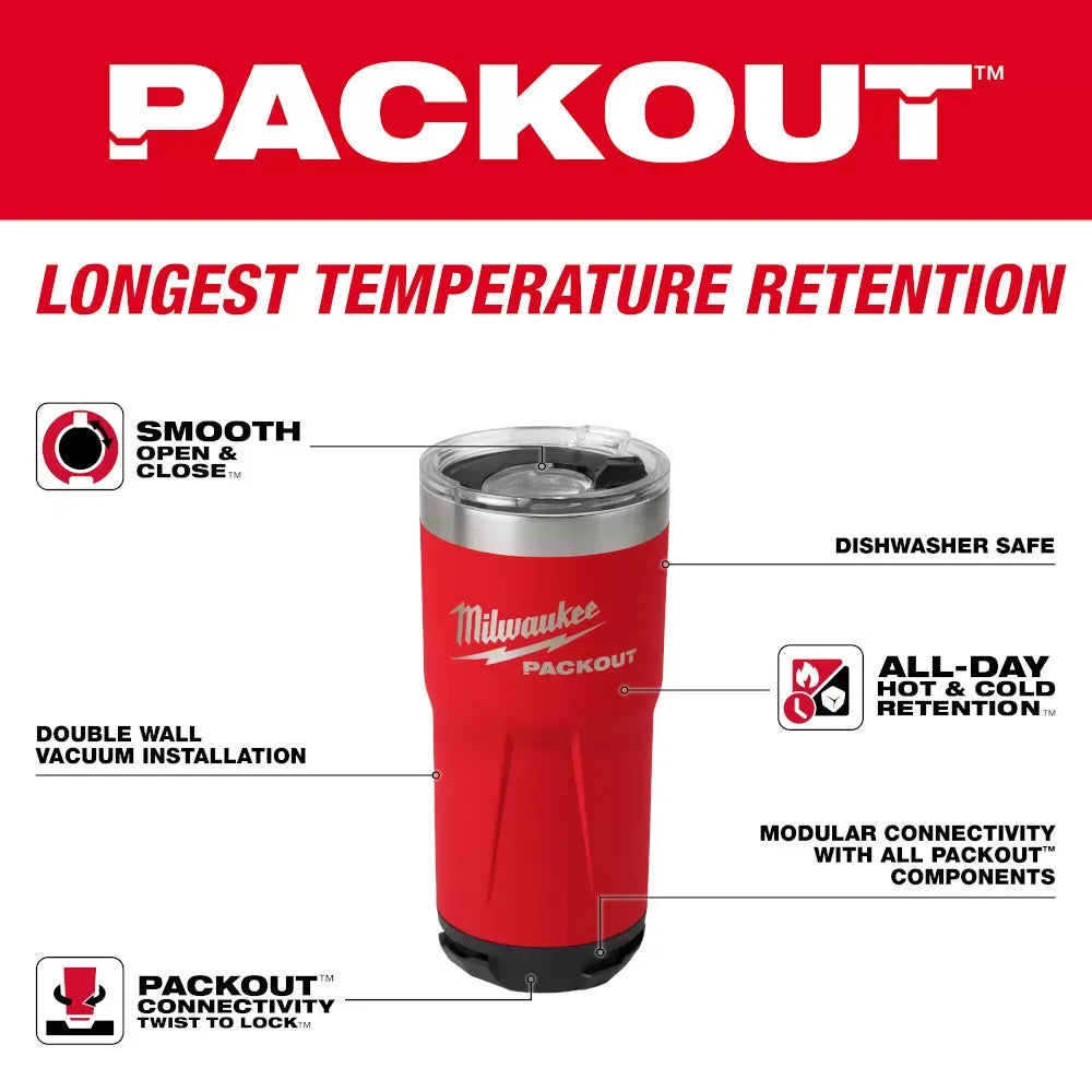 Milwaukee 48-22-8392R PACKOUT 20 OZ Durable Twist Lock Tumbler